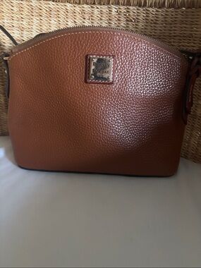 Dooney & Bourke Tan Pebbled Leather Crossbody Bag Genuine Leather